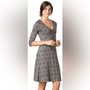 Toad&Co Gray Patterned Midi Dress
